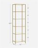 Narrow Glass Shelf Bookcase Bedroom Living Office Bath Storage Unit in Gold