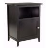 Black Shaker Style End Table Nighstand with Shelf