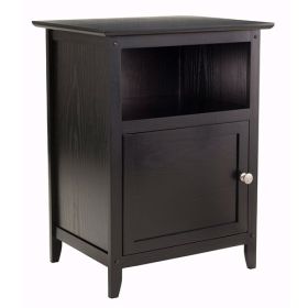 Black Shaker Style End Table Nighstand with Shelf