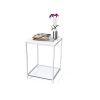 Modern Classic Metal End Table with White Removable Tray