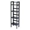 Black 4-Tier Shelf Folding Shelving Unit Bookcase Storage Shelves Tower