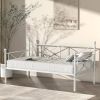 Twin size Heavy Duty Metal Daybed Frame in Classic White Finish