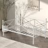 Twin size Heavy Duty Metal Daybed Frame in Classic White Finish