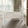 Twin size Heavy Duty Metal Daybed Frame in Classic White Finish