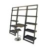 Set of 2 Modern Air-Lift Adjustable Bar Stools with Black Seat