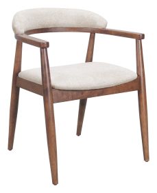 Goka Dining Chair Beige & Walnut