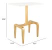 Clement Side Table White & Gold