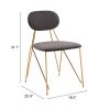 Georges Dining Chair Gray & Gold
