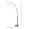 HOMCOM Contemporary Trilage Arc Floor Lamp with 3 Hanging Drum Shape Lampshade Steel Pole and Marble Round Base for Living Room Bedroom Black/Whi