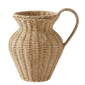 Better Homes & Gardens 9" Faux Wood Rattan Pitcher Vase
