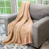 HGTV Super Luxe Faux Fur Throw Blanket Nomadic Desert 50 x 70 inches