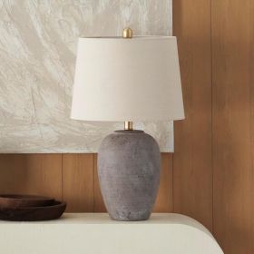 Nourison Home 23 Greyish Brown Earth Tone Rustic Farmhouse Ceramic Table Lamp for Bedroom