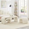 Set of 3 U-Shaped Modern Bench Teddy Ottoman Bench for Entryway, Bedroom End of Bed, Set of 3 Small Sofa Footrest Extra Seating for Living Room