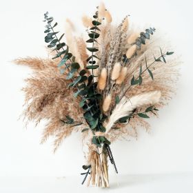 Green Pampas Grass Boho Bouquet Exquisite Lavender and Eucalyptus Dried Flower Arrangements for Western Boho Decor Rustic Flowers for Your Bohemian Ho