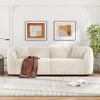 87" Curved Contemporary Sofa in Off-White: Plush Seating, Streamlined Design, and Durable Frame – Ideal for Stylish Living Spaces
