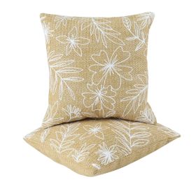 Outdoor/Indoor Throw Pillows, Decorative Throw Pillows with Inserts, Simulated Straw Weaving 18"x18" Square Pillows for Bed, Couch