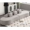 Modern curved combination sofa, terrycloth fabric sofa, minimalist sofa in living room, apartment, no assembly required