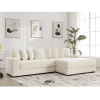 Oversized Two-Piece Couches, L Shaped Sofa, Corduroy, Right Chaise Daybed,with Armrests,Eight Throw Pillows,Corner Sofa