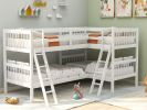 L-Shaped Bunk Bed with Ladder,Twin Size-Gray(OLD SKU :LP000020AAK)