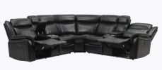JUPITER BLACK LEATHER SECTIONAL