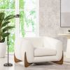 Alpine 44" Sherpa Arm Chair, Ivory White Boucle