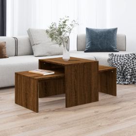 Coffee Table Set Brown Oak 39.4"x18.9"x15.7" Engineered Wood