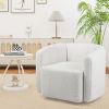 Modern Upholstered Sherpa Accent Chair with Curved Backrest and Armrests