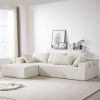 Modern Chenille Upholstered Sectional Sofa Couch Set,Modular 108" L Shaped Sectional Living Room Sofa Set With 6 Pillows