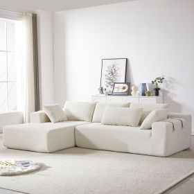 Modern Chenille Upholstered Sectional Sofa Couch Set,Modular 108" L Shaped Sectional Living Room Sofa Set With 6 Pillows