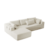 Modern Chenille Upholstered Sectional Sofa Couch Set,Modular 108" L Shaped Sectional Living Room Sofa Set With 6 Pillows