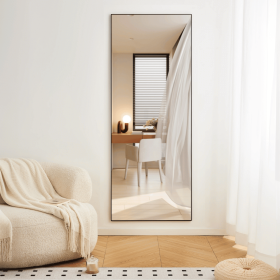 70" x 31" Full Length mirror black Aluminum Alloy Frame, leaning or Wall Mounted, High Definition, Shatter-Proof, Ideal for Bedroom, Living Room