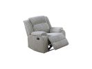 1pc Motion Recliner Chair Ash Color Fur Like Corduroy Living Room Reclining Couch Plush Textured Seat