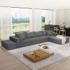 Modern Upholstered Sectional Sofa Couch Set,Modular 132" L Shaped Sectional Living Room Sofa Set With 6 Pillows