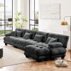 Free Combination, Modular Sectional Sofa,L Shaped Couch for Living Room, 4-Seater Comfy Cloud Couch with Convertible Ottoman, , Chenille Gray