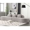Modern curved combination sofa, terrycloth fabric sofa, minimalist sofa in living room, apartment, no assembly required