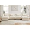 U Shaped Sectional Sofa Cloud Couch with Movable Ottomans