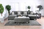 Gray Chenille 5pc Sectional Set Living Room Furniture Pillows Armless Chair Ottoman Chaise Plush Couch Sectionals