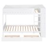 Twin over Twin Bunk Bed With 2 Drawers and Multi-layer Cabinet, White