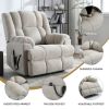 Dual Motor Heat Massage Infinite Position Up to 350 LBS Electric Power Lift Recliners with Power-Remote, Medium-firm and Heavy Duty, Beige