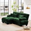 Cloud Couch Sectional Sofa for Living Room, Chenille 2 Seater Sofa with 2 Lumbar pillows and 2 throw pillows