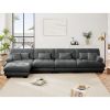 Free Combination, Modular Sectional Sofa,L Shaped Couch for Living Room, 4-Seater Comfy Cloud Couch with Convertible Ottoman, , Chenille Gray