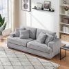 88.58" corduroy 3-seater sofa, spacious and comfortable. Paired with 4 throw pillows in the same color