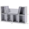 6-Cube Kids Bookcase with Reading Nook, Toddler Storage Cabinet Shelf with Seat Cushion for Playroom Bedroom, 40.5"x12"x23.5", Gray