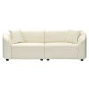 87" Curved Contemporary Sofa in Off-White: Plush Seating, Streamlined Design, and Durable Frame – Ideal for Stylish Living Spaces