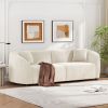 87" Curved Contemporary Sofa in Off-White: Plush Seating, Streamlined Design, and Durable Frame – Ideal for Stylish Living Spaces