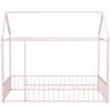 Twin Size Metal Bed House Bed Frame with Fence