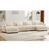 U Shaped Sectional Sofa Cloud Couch with Movable Ottomans