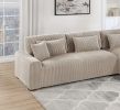 Modern 2pc Sectional Set XL Plush Corduroy Fabric Camel Color LAF Sofa RAF Chaise Living Room Couch