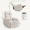 Recliner Chair, Wide Swivel Rocker Chair, Overstuffed Single Sofa with Pocket Spring, Footrest, Quick Assembly, Cream