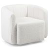 Modern Upholstered Sherpa Accent Chair with Curved Backrest and Armrests